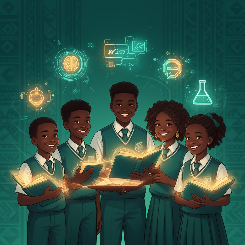 Ugandan students learning with Crane5 AI